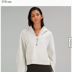 Lululemon 1/2 Zip Scuba Hoodie - Size M/L- Color Bone